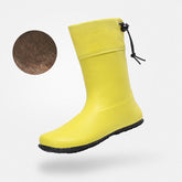 Stivali da neve gialli imbottiti Brisk I - Pianta larga barefoot con fodera in pile per spalare neve e lavori invernali all'aperto