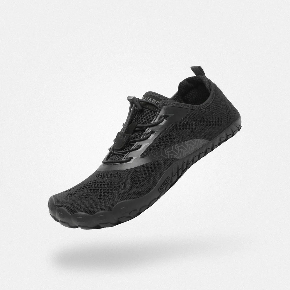 Scarpe barefoot Smart I nere a 5 dita - Suola 4mm per palestra e città, lavabili in lavatrice
