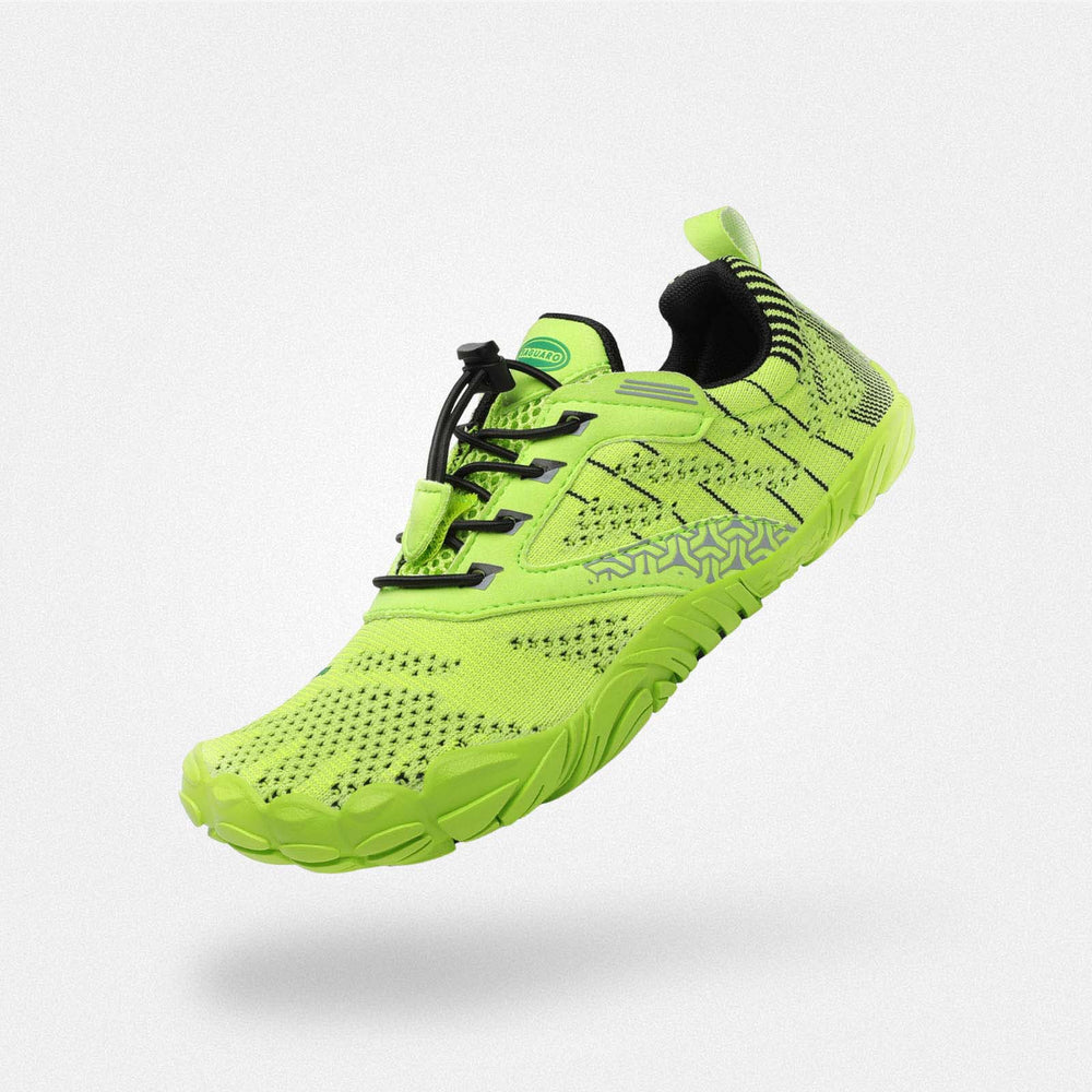 Scarpe comode verdi Free I per ragazzi - Pianta larga zero drop per sport ricreativi doposcuola