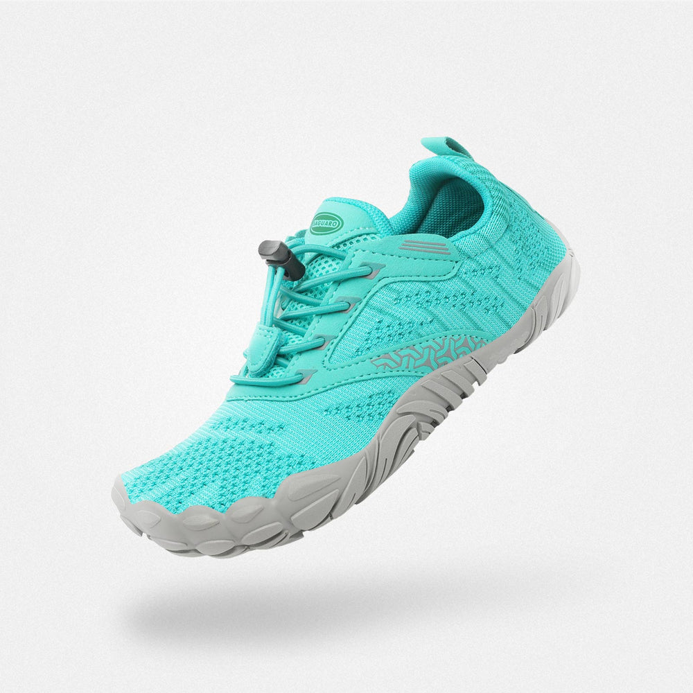 Scarpe da corsa ragazzi verde turchese Free I - Pianta larga per gare scolastiche e corse in spiaggia