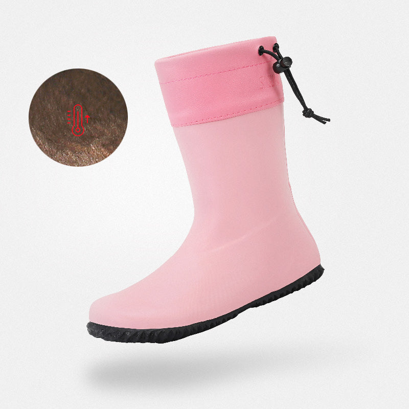 Stivali rosa imbottiti Brisk I - Design barefoot con collo alto per giocare nella neve e protezione caviglia