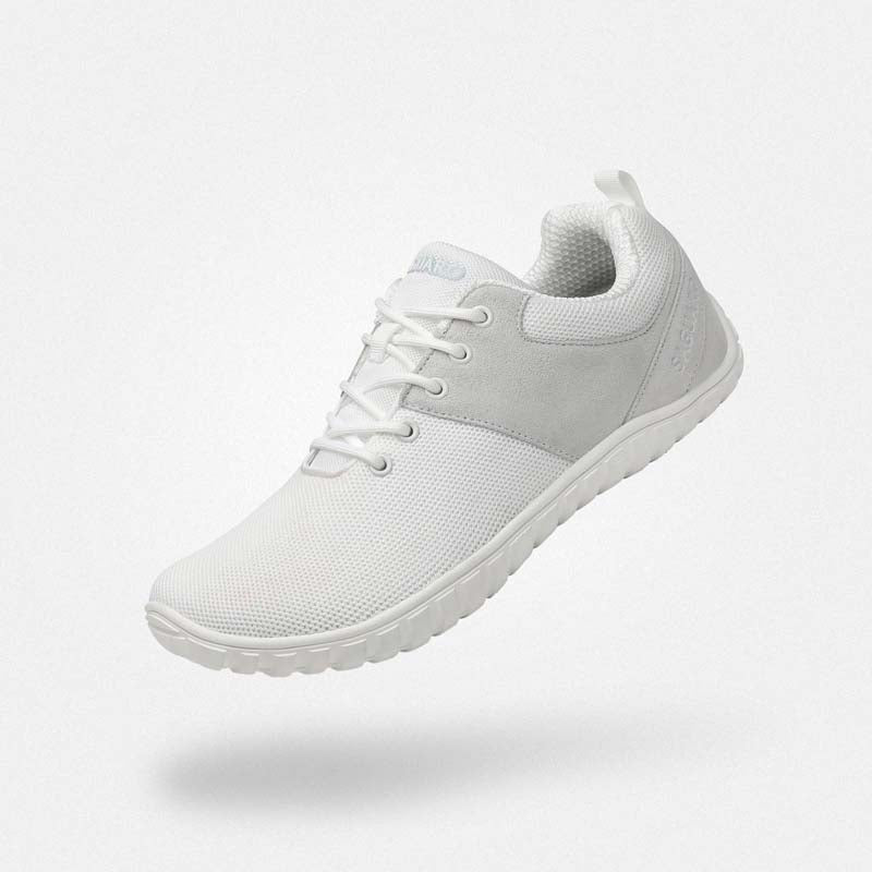 Scarpe casual bianche Wish I - Pianta larga e suola flessibile per ufficio creativo e weekend in città con stile moderno minimalista