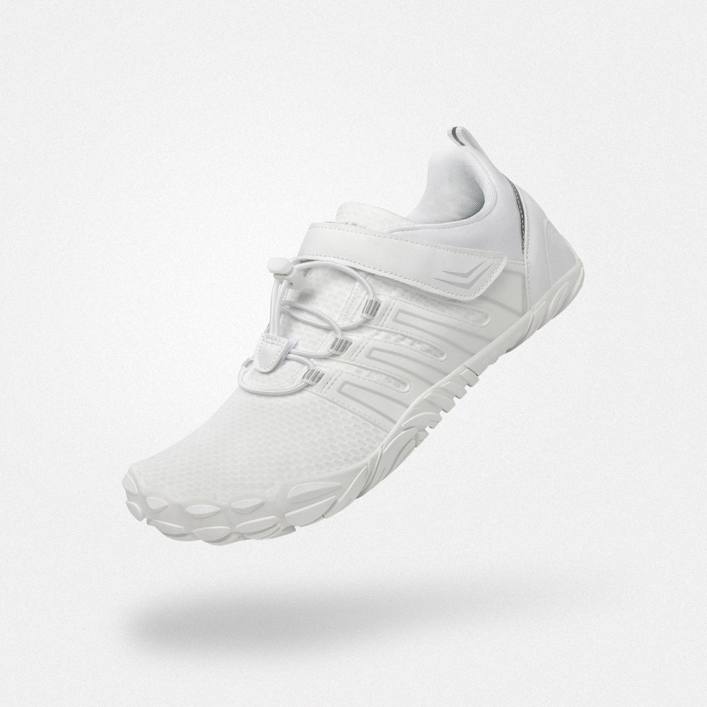 Scarpe da palestra bianche unisex Vigor II - Design zero drop con pianta larga per indoor