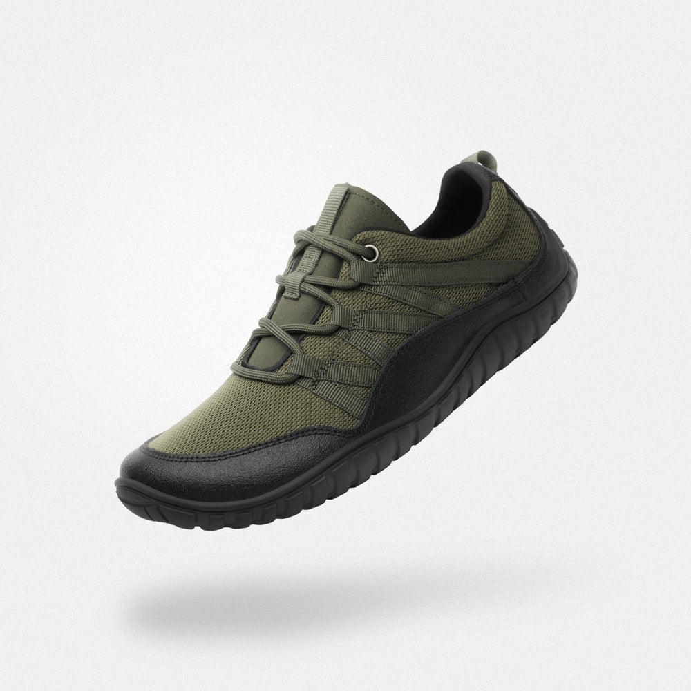 Scarpe city-wear verdi Forestep I - Pianta larga barefoot per parchi urbani e camminate veloci con grip multiterreno