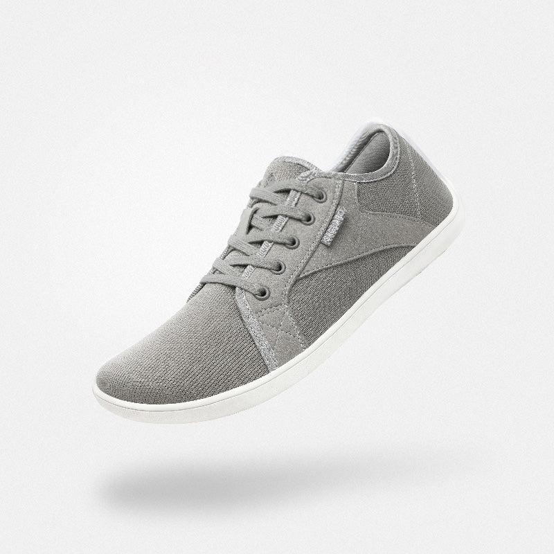 Scarpe da viaggio grigie Luck I - Pianta larga zero drop per aeroporti e turismo urbano, comfort prolungato sotto carico