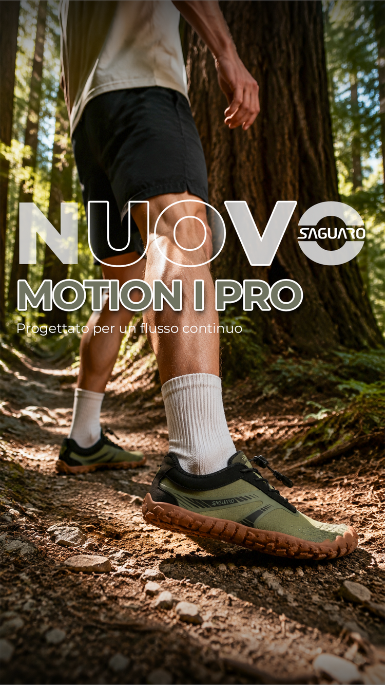 Scarpe barefoot SAGUARO Motion I Pro per escursioni su sentieri naturali